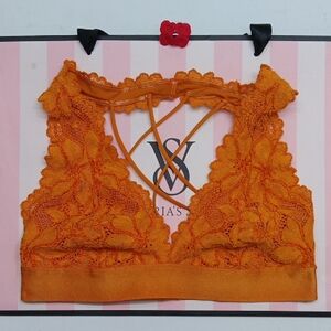 Victoria's Secret Pink Orange Lace Bralette Size M